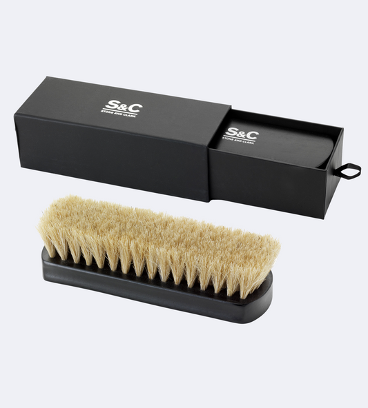 White Horsehair Leather Shoe Brush
