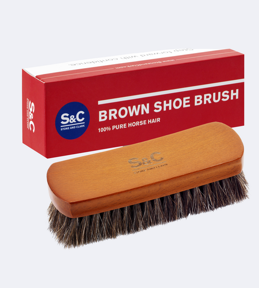 Brown Horsehair Shoe Brush - Premium Leather Care