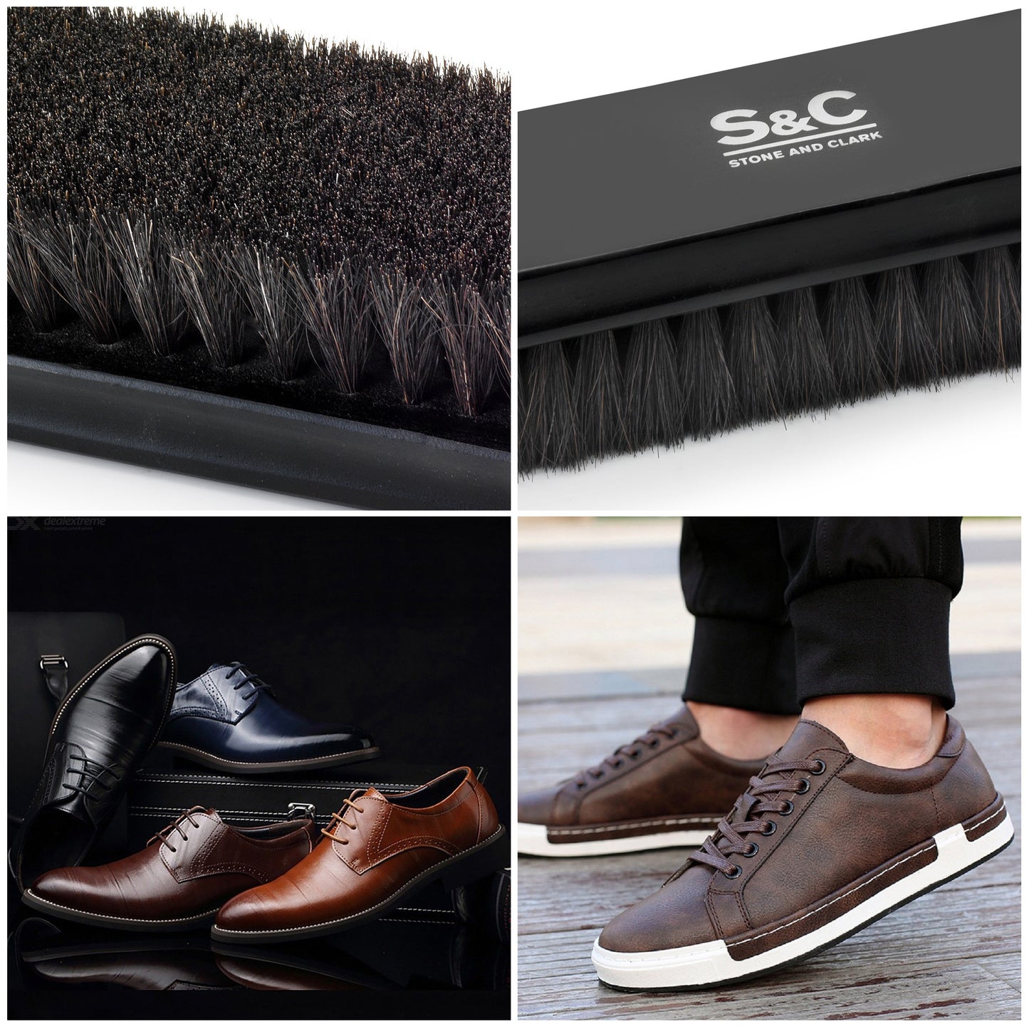 Black Horse Hair Shoe Brush - For Pristine Leather Care