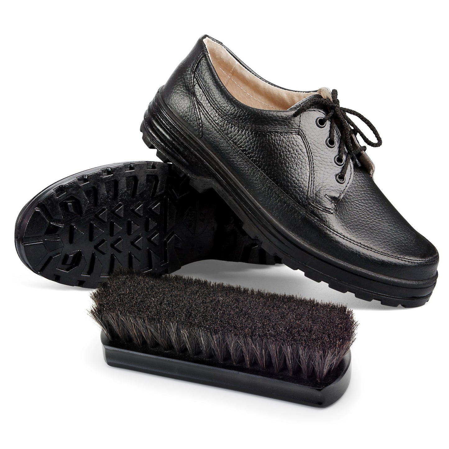 Black Horse Hair Shoe Brush - For Pristine Leather Care