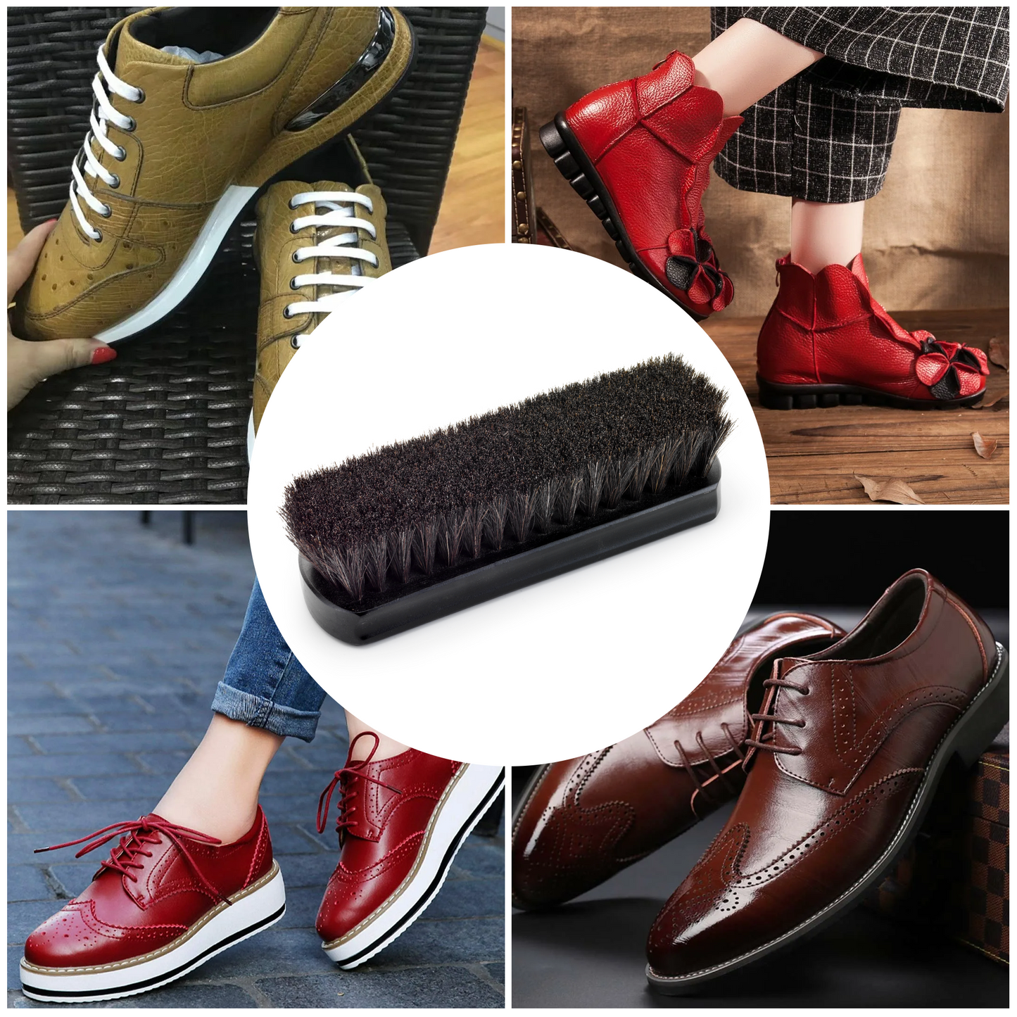 Black Horse Hair Shoe Brush - For Pristine Leather Care