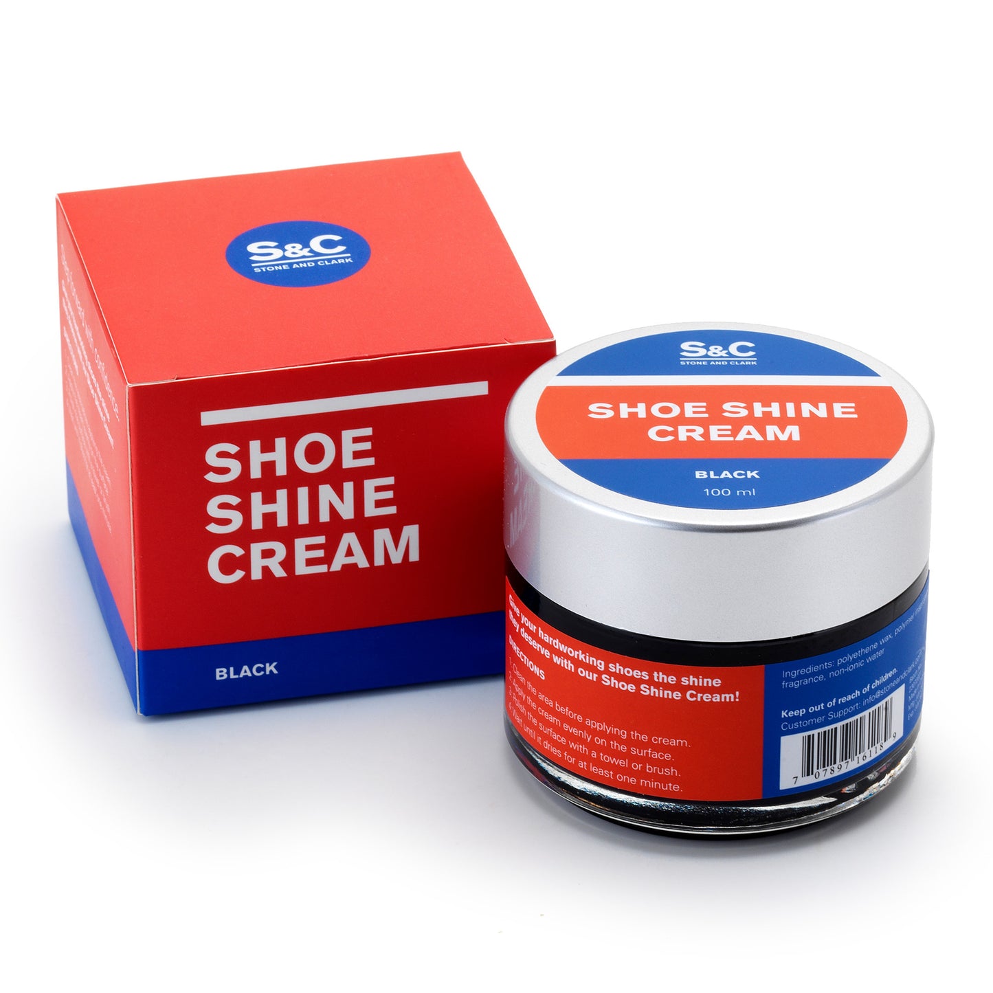 Black Cream Shoe Polish, 3.38 oz.