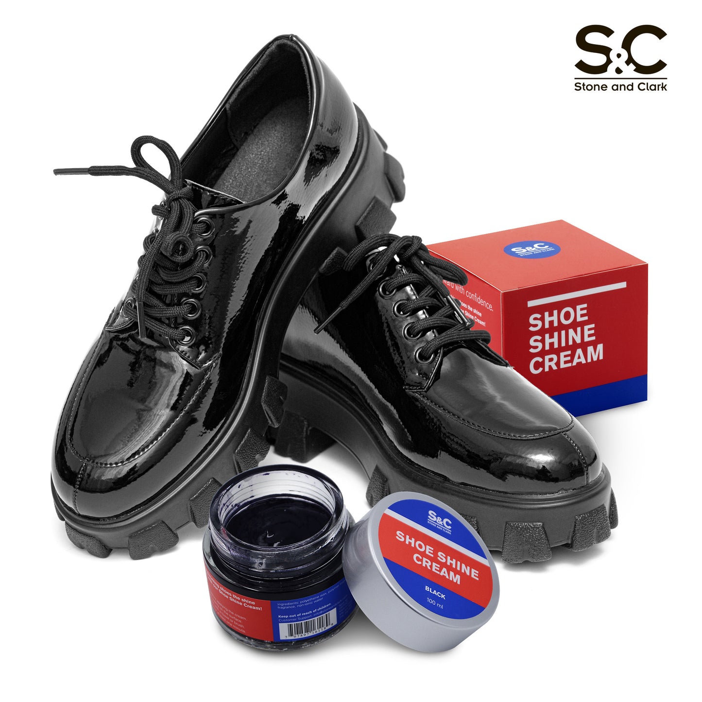Black Cream Shoe Polish, 3.38 oz.