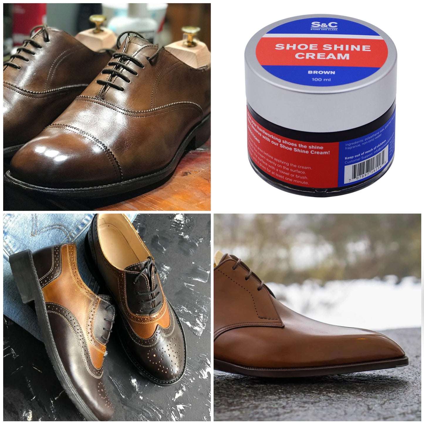 Brown Cream Shoe Polish, 3.38oz.