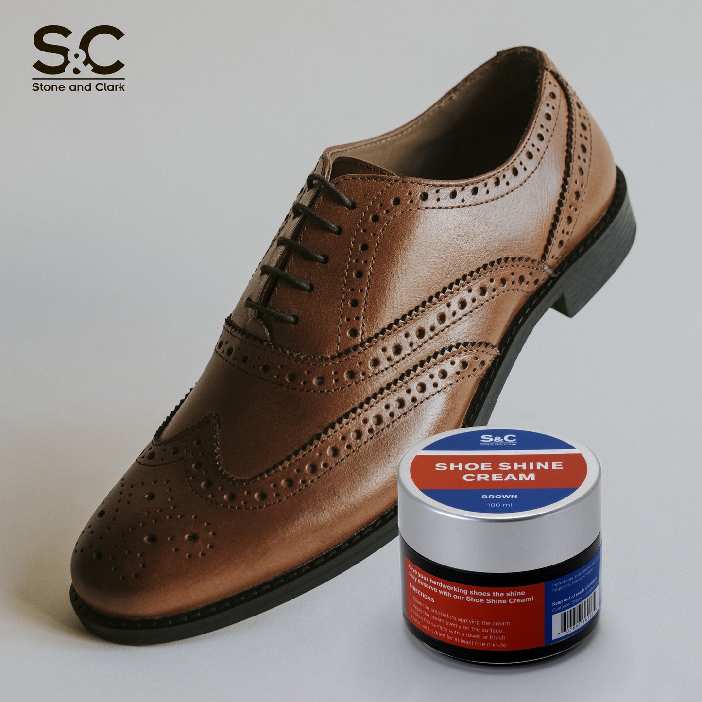 Brown Cream Shoe Polish, 3.38oz.