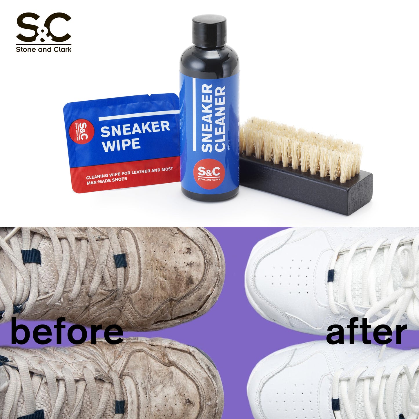 Travel Friendly Shoe Cleaning Kit with Quick Wipes