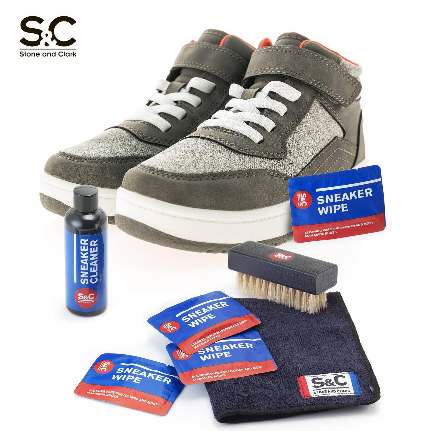 Travel Friendly Shoe Cleaning Kit with Quick Wipes