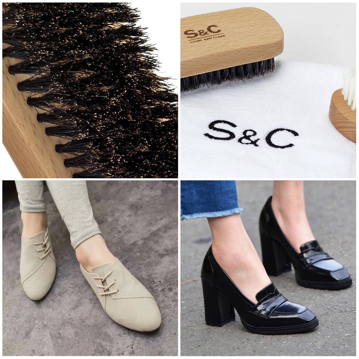 Travel Shoe Brush Set for Polishing and Cleaning Shoes & Sneakers