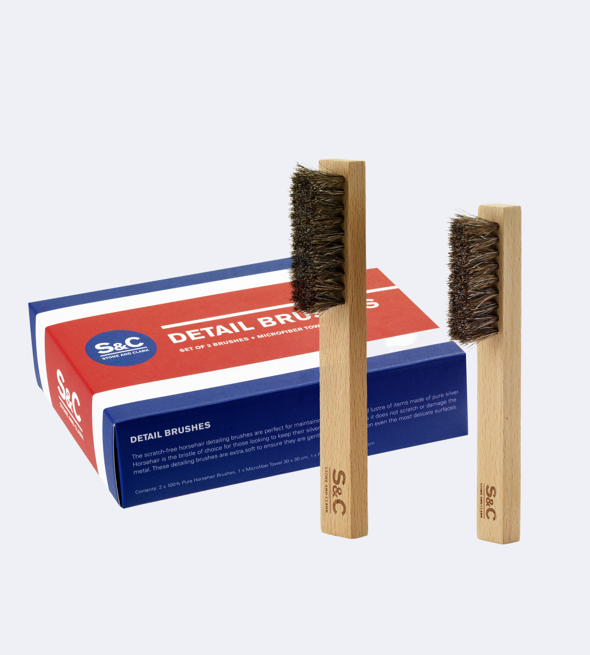 Stone and Clark Durable Horsehair Jewelry & Detail Cleaning Brushes