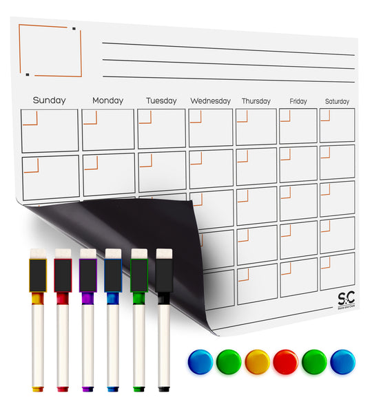Stone and Clark Magnetic Dry Erase Calendar and Weekly Planner