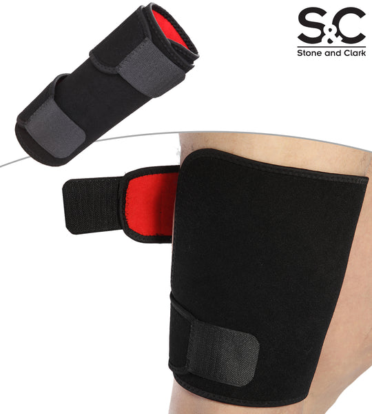 Adjustable & Flexible Thigh Compression Sleeve Wrap by Stone & Clark