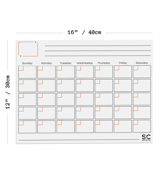 Stone and Clark Magnetic Dry Erase Calendar and Weekly Planner