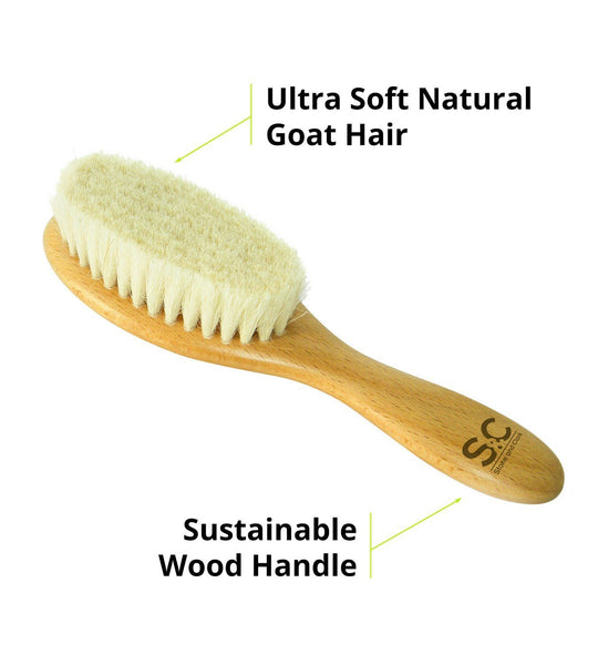 3 PC Organic Wooden Baby Hair Brush & Comb Set by Stone & Clark