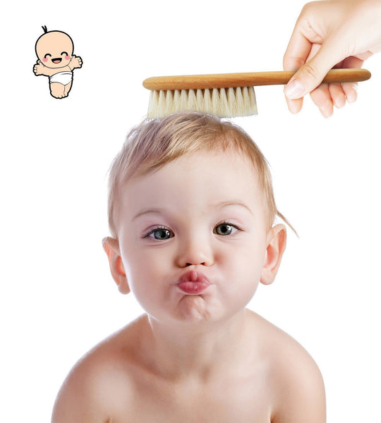 3 PC Organic Wooden Baby Hair Brush & Comb Set by Stone & Clark