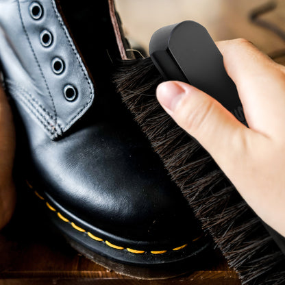 Black Horse Hair Shoe Brush - For Pristine Leather Care
