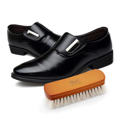 Premium White Horsehair Leather Shoe Brush