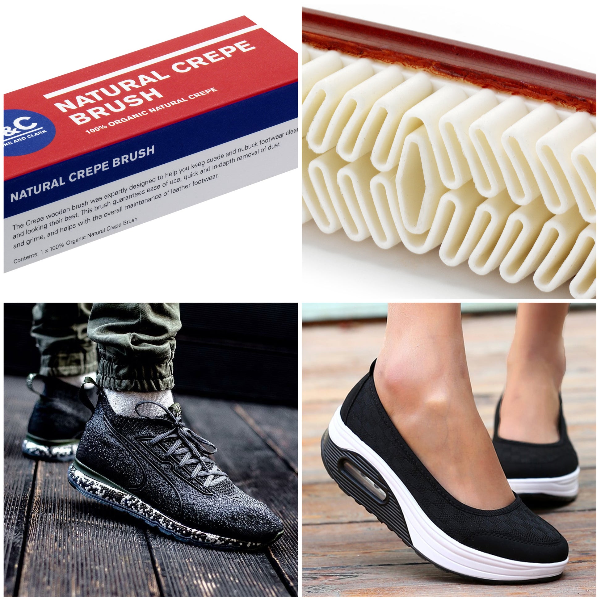 Suede and Nubuck Leather 4-Way Shoe Cleaner Brush