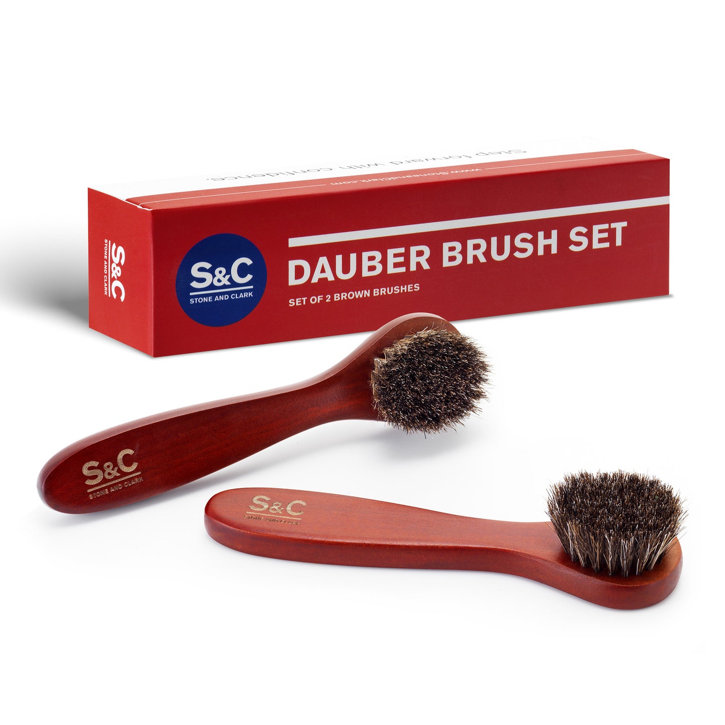 Deluxe Horse Hair Shoe Brush Set - Brown