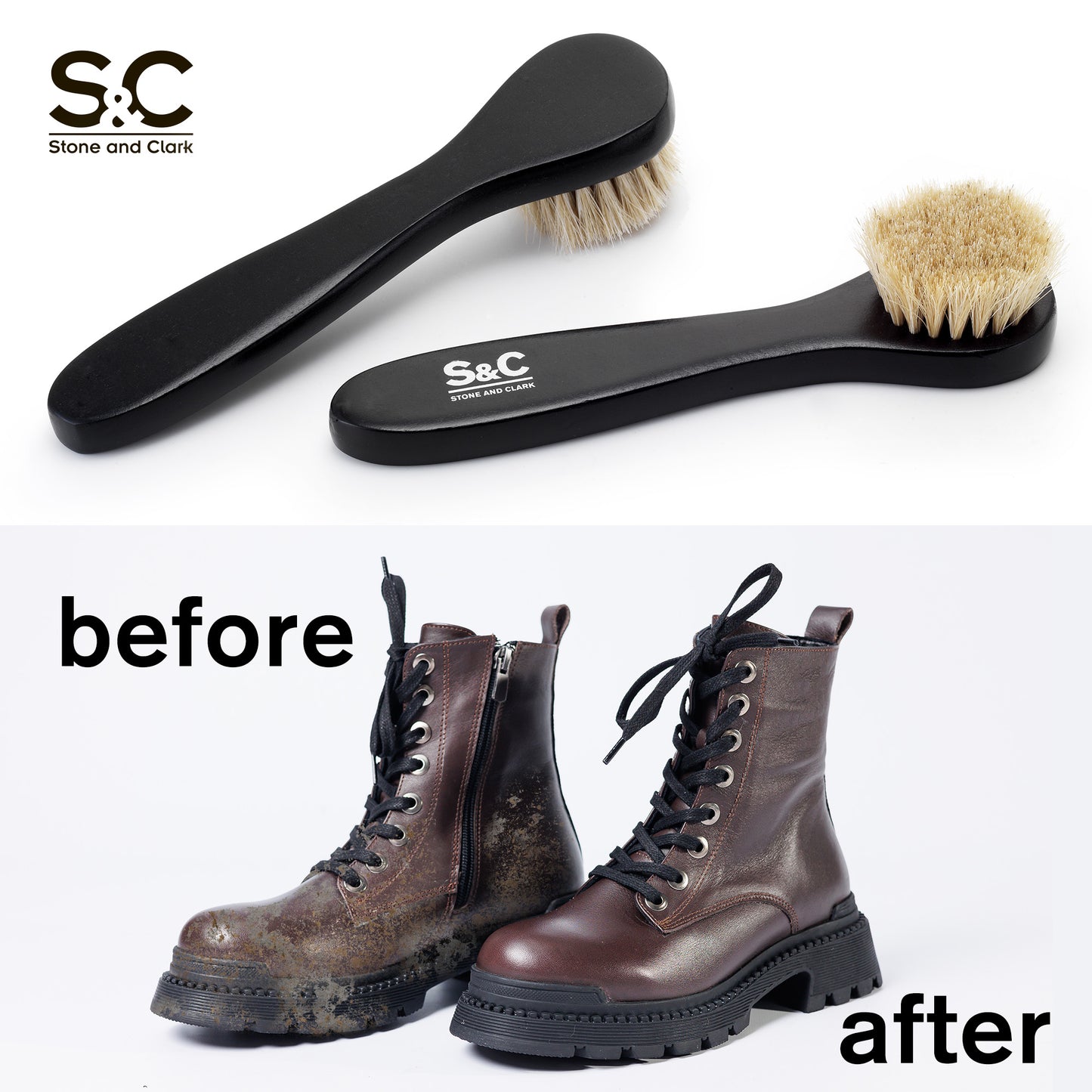 Deluxe Horse Hair Shoe Brush Set