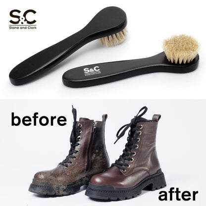 Horse Hair Brush - boot brush for leather boots and leather shoes