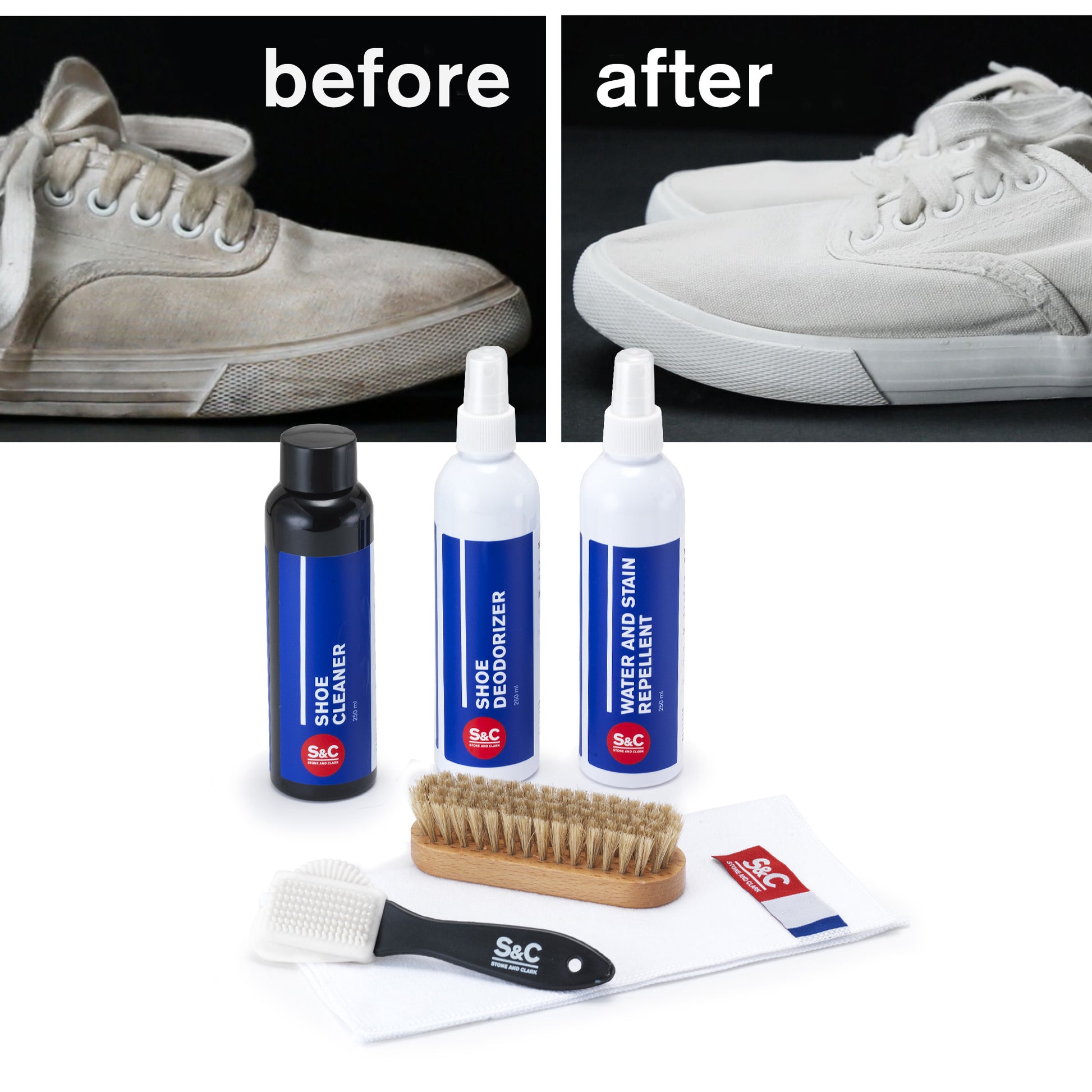 Refreshed Shoe Cleaner & Conditioner | Suede Leather Canvas Nubuck Sneaker Cleaner| Starter + Brush Shoe Cleaning Kit, White