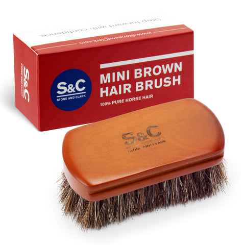 Mini Brown Horse Hair Shoe Brush