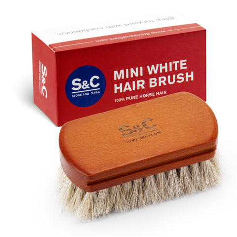 Mini White Horsehair Shoe Brush