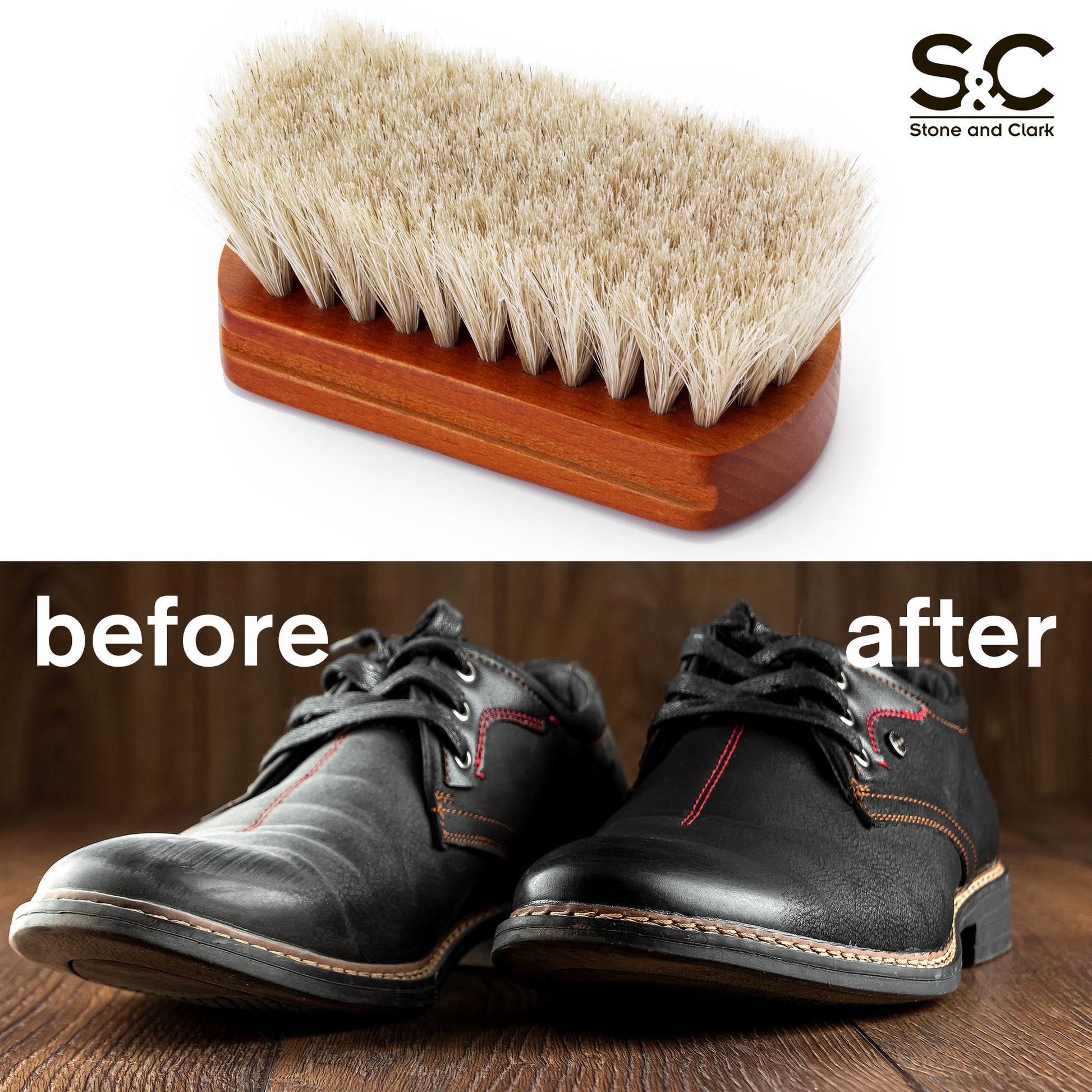 Horse Hair Brush Shoe Brush Boot Brush Leather Shine Brush Shoe Cleaning  Brush Portable Cleaning Brush 