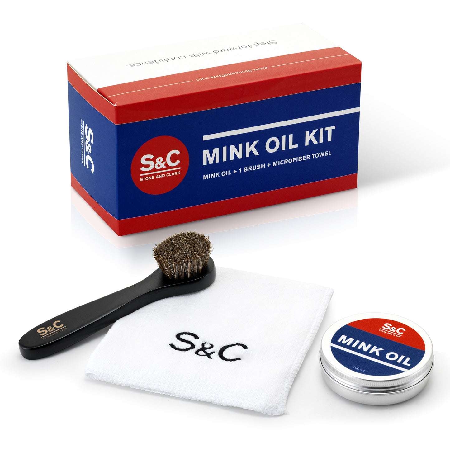 3.5 oz Mink Oil Leather Care Kit with Applicator