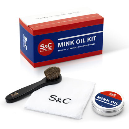 3.5 oz Mink Oil Leather Care Kit with Applicator