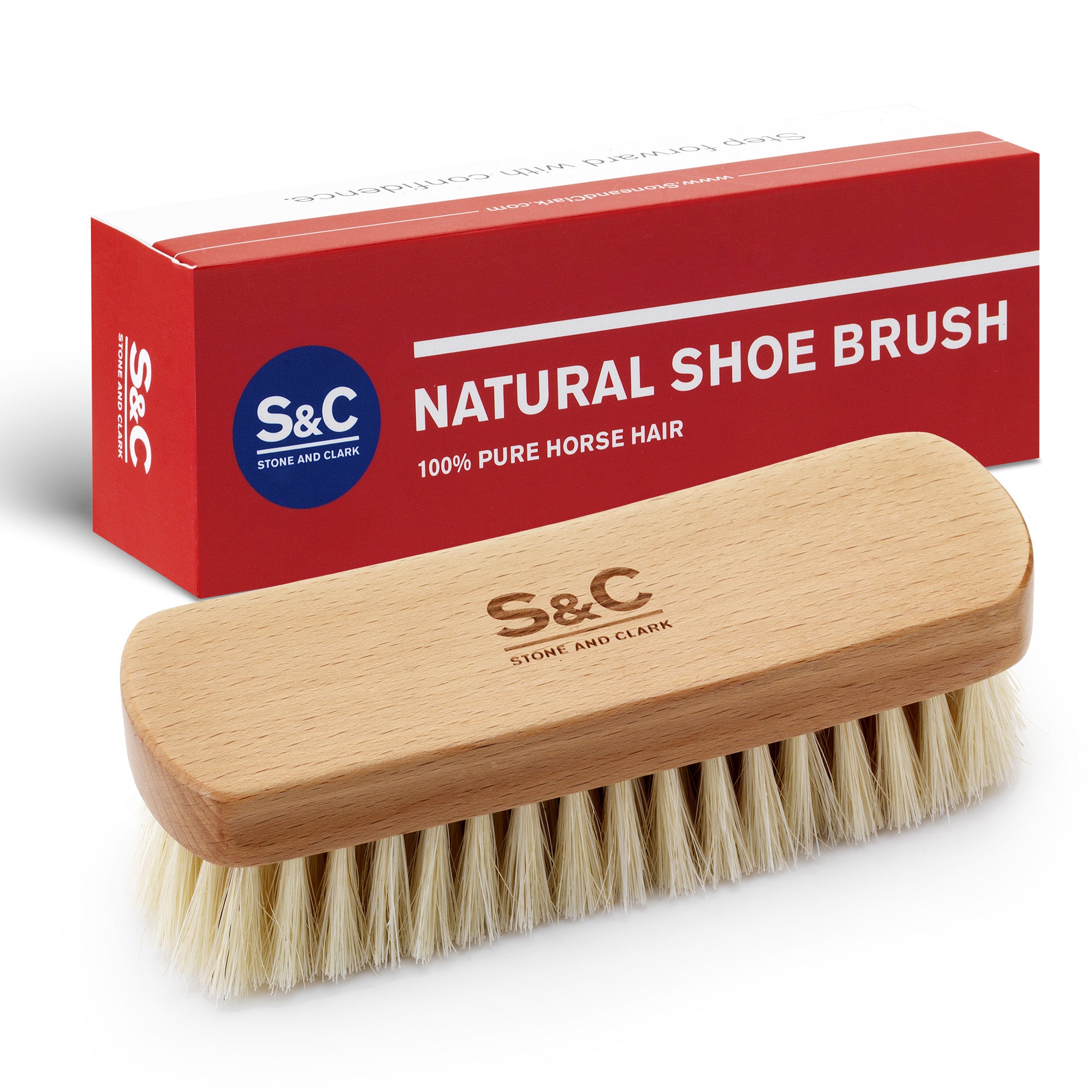 Premium Beige Horse Hair Shoe Brush