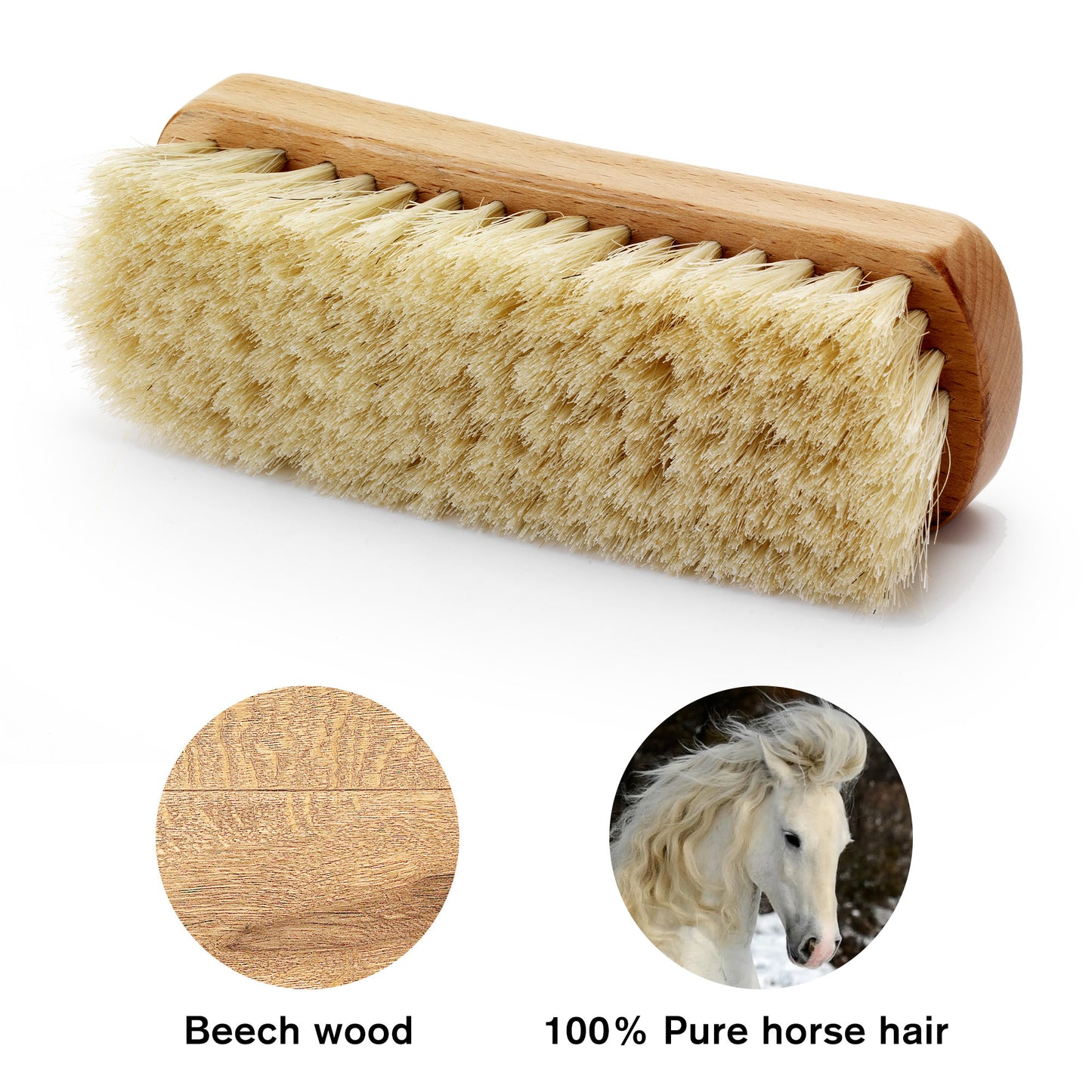 Premium Horse Hair Shoe Brush – Gentle Leather Polishing