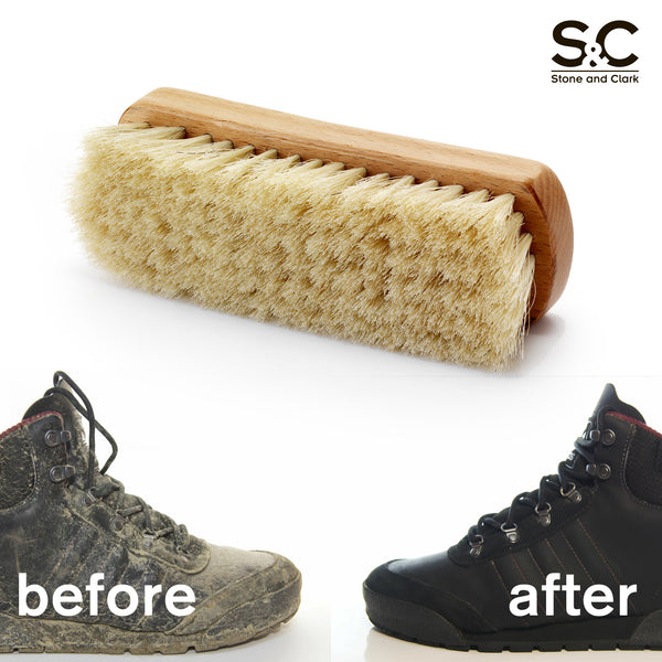 Premium Beige Horse Hair Shoe Brush