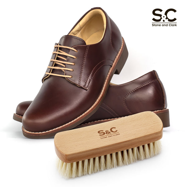 Premium Beige Horse Hair Shoe Brush