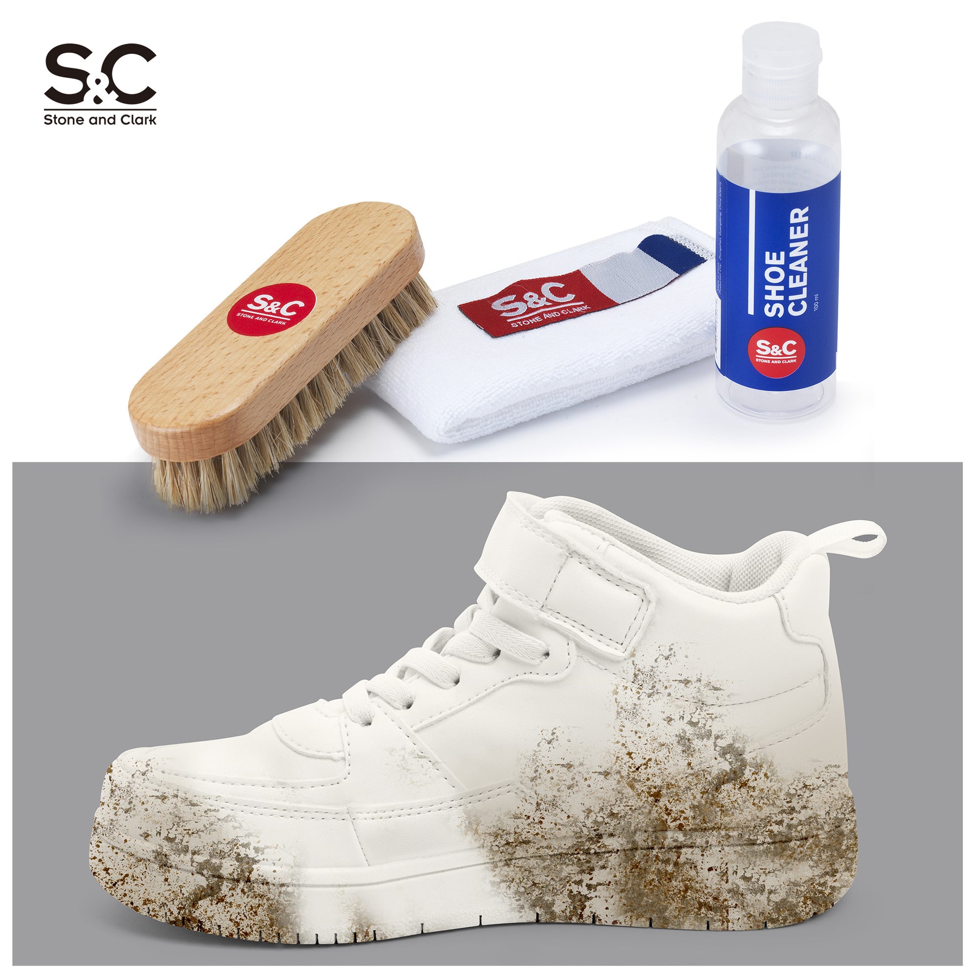 Stone and Clark Compact Sneaker Cleaner: Easy On-The-Go Kit