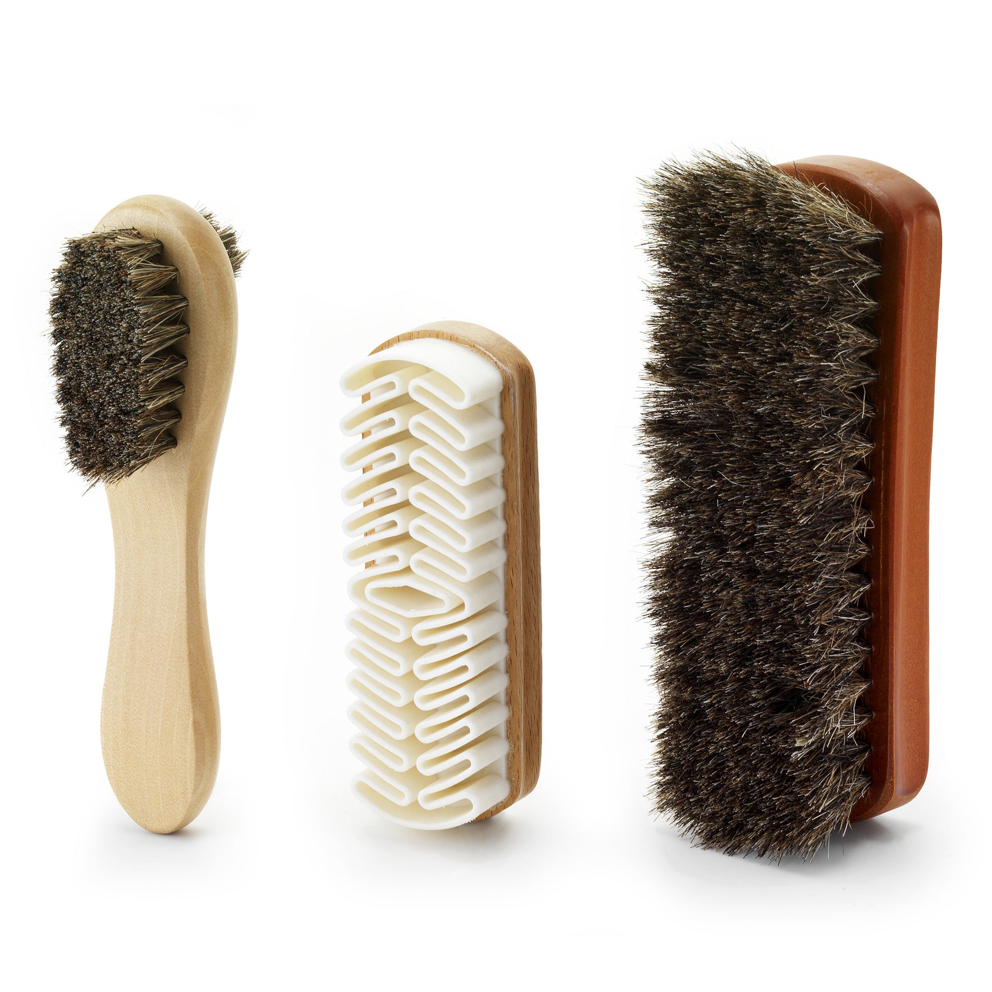 Premium Beige Horse Hair Brush - Horse Hair Shoe Brushes for Polishing,  Cleaning & Buffing Leather Shoes - Boot Brush with Soft Bristles, Comfy  Grip 