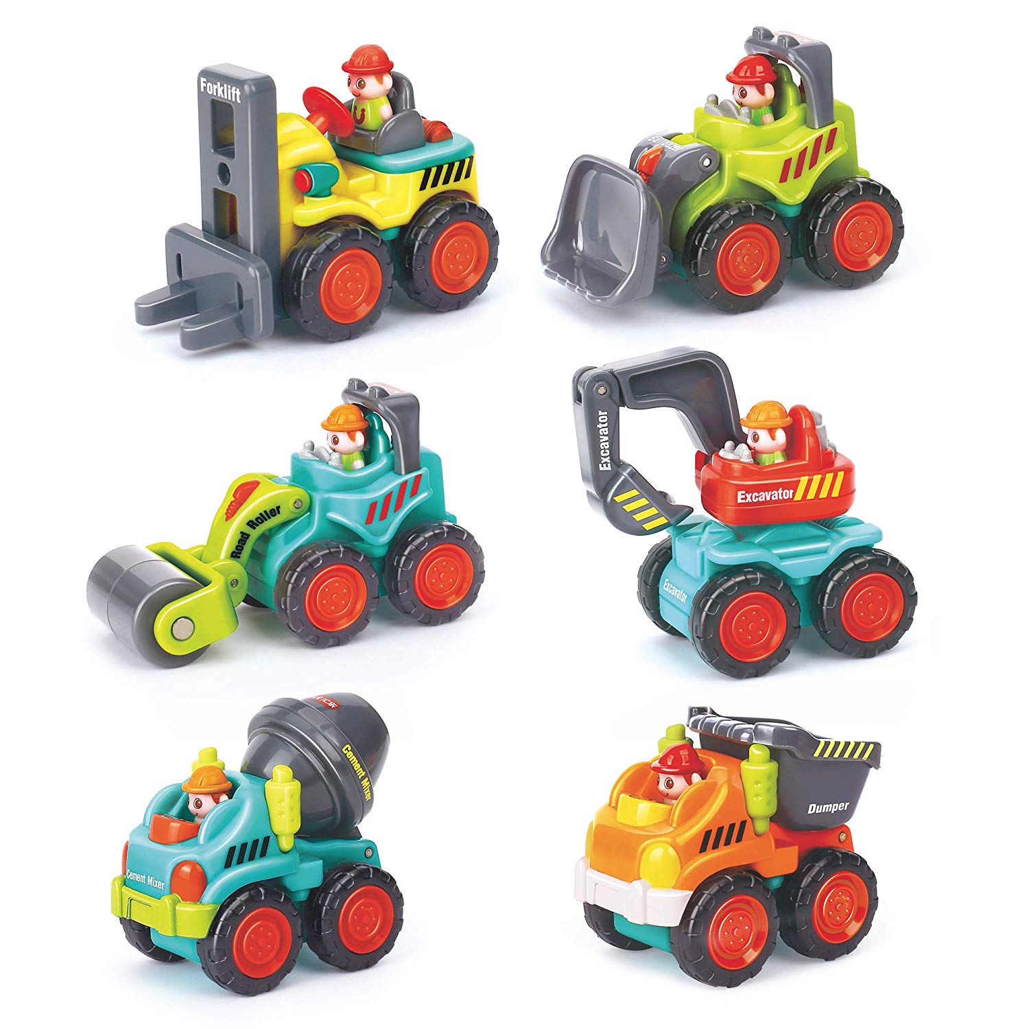 6 Pieces Construction Vehicles Toy Trucks Set 18m+