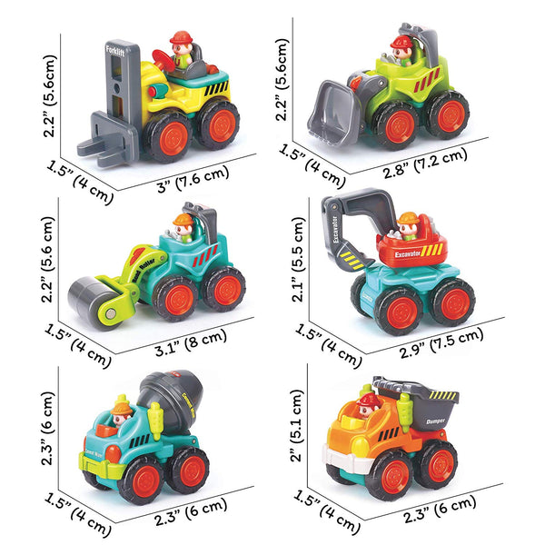 6 Pieces Construction Vehicles Toy Trucks Set 18m+