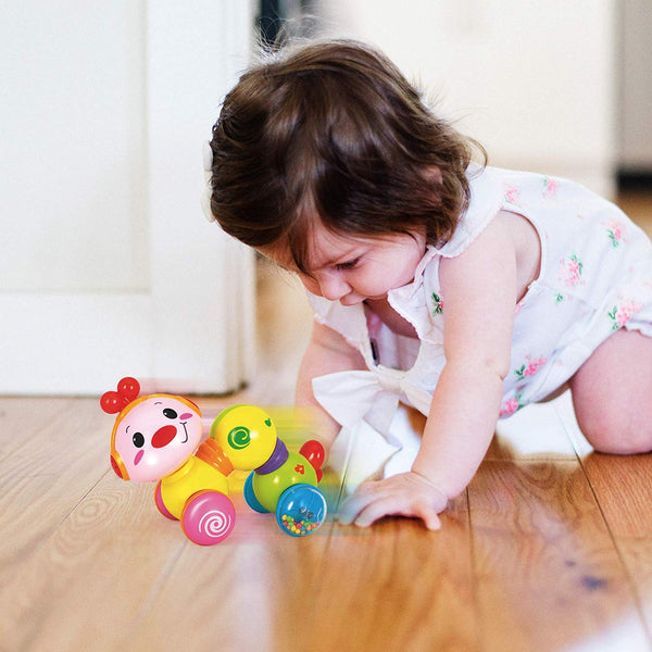 Happy Wiggle Worm – Fun Baby Crawling Toys – For Babies 6+ Months by Groundhog Toys
