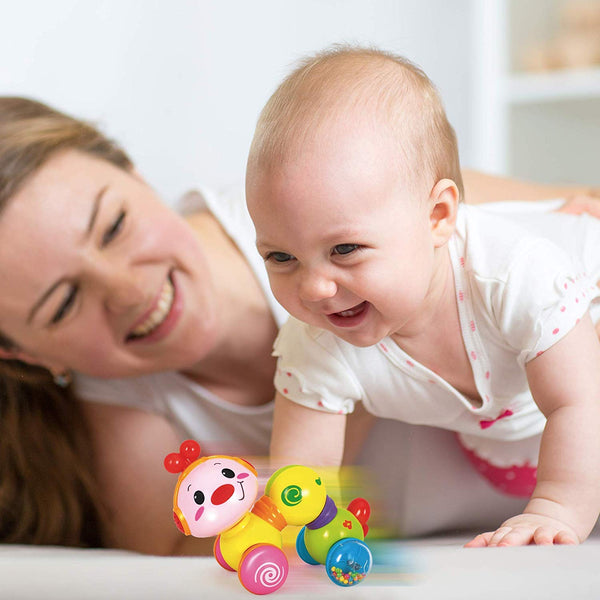 Happy Wiggle Worm – Fun Baby Crawling Toys – For Babies 6+ Months by Groundhog Toys